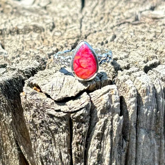 Kingsman Turquoise Pink & Orange Dahlia Ring - Picture 7 of 14